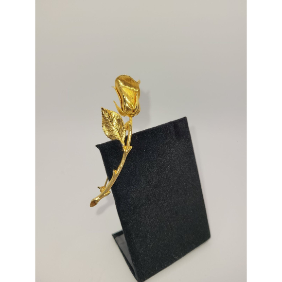 Unique Vintage Accessories - Vintage gold rose brooch